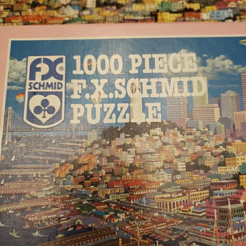 FX Schmid 1000 Piece Jigsaw Puzzle San Francisco Bay Skyline California COMPLETE